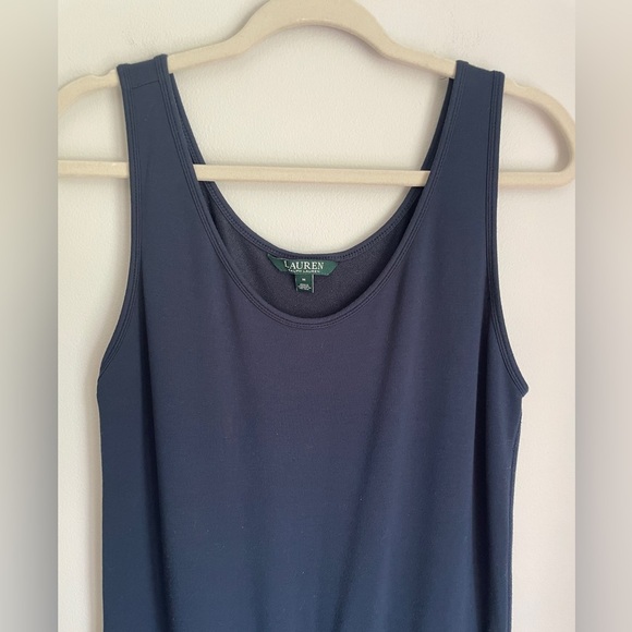 Ralph Lauren Women’s Tie Waist Sleeveless Jumpsuit in Navy Blue Size Medium - Picture 4 of 8